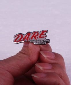 Alternative view of DARE 'Drugs Are Really Expensive' Enamel Pin