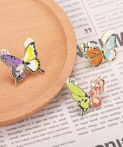 Alternative view of Butterfly 'Pronoun | She Her' Enamel Pin