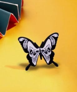 Alternative view of Black Moth 'Gothic Skull' Enamel Pin