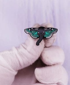 Alternative view of Butterfly 'Triangle Birdwing x Elephant' Enamel Pin