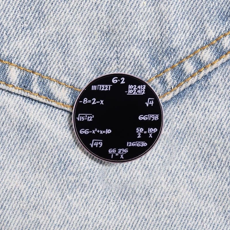 Mathematical Wall Clock Enamel Pin - Image 3