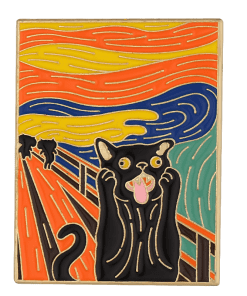Oil Painting 'Van Gogh Inspired | Black Cat' Enamel Pin