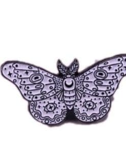 Alternative view of Butterfly 'Gothic Moth' Enamel Pin
