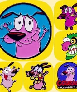 Alternative view of Courage the Cowardly Dog 'Funny Big Teeth' Enamel Pin