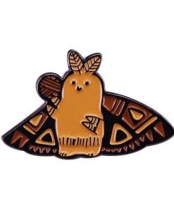 Gothic Moth 'Brown Yarn' Enamel Pin