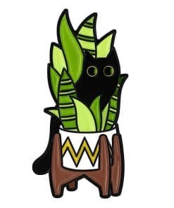 Black Cat 'Snake Plant' Enamel Pin