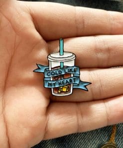 Alternative view of Iced Coffee ‘Cold Like My Heart 2.0’ Enamel Pin