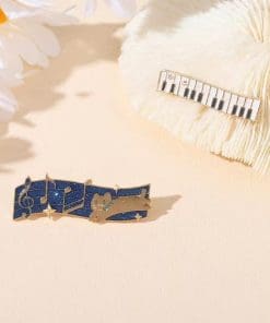 Alternative view of Music Note 'Cat and Piano | Set of 2' Enamel Pin