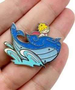 Alternative view of Genshin Impact 'Tartaglia Chibi | Whale Ride' Enamel Pin