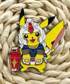 Alternative view of Pokemon 'Gundam x Pikachu' Enamel Pin