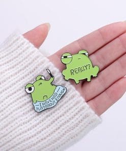 Alternative view of Funny Frog 'Really' Enamel Pin
