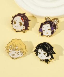 Alternative view of Demon Slayer 'Tanjiro Chibi Head' Enamel Pin