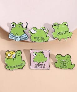Alternative view of Funny Frog 'I Hate All Of You' Enamel Pin