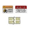 Nametag 'Science Stressed Idk Idc | Set of 3' Enamel Pin