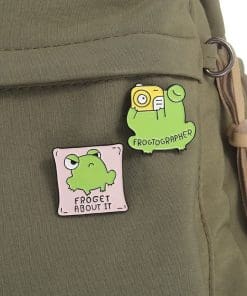 Alternative view of Cute Frog 'Froget About It' Enamel Pin