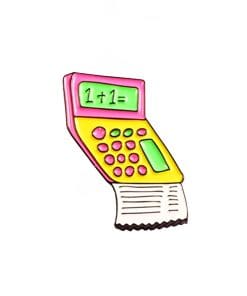 Calculator Receipt Enamel Pin