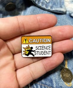 Alternative view of Nametag 'Science Stressed Idk Idc | Set of 3' Enamel Pin