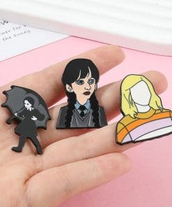 Alternative view of Wednesday 'Black Umbrella' Enamel Pin