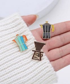 Alternative view of Stove Top Coffeemaker 'Moka Pot' Enamel Pin