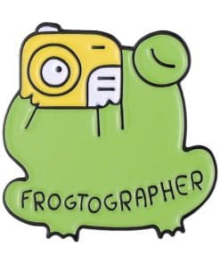 Cute Frog 'Frog-tographer' Enamel Pin