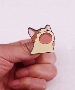 Alternative view of Cat 'Yawning' Enamel Pin