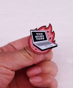 Alternative view of Laptop 'Too Many Tabs' Enamel Pin