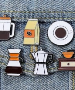 Alternative view of Coffeemaker 'Pour Over | Coffee Flask' Enamel Pin