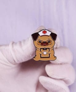 Alternative view of Cute Nurse Dog Enamel  Pin