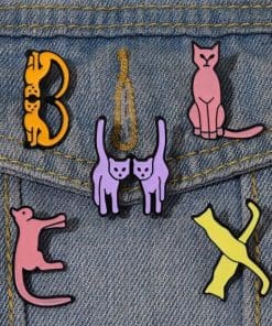 Alternative view of Alphabets 'Cute Cat Letters' Enamel Pin