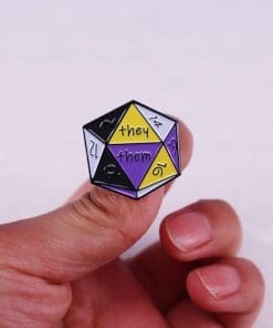 Alternative view of Dungeons & Dragons ‘D20 Dice | They Them’ Enamel Pin