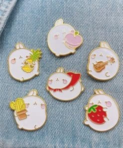 Alternative view of Chubby Bunny 'Strawberry Love' Enamel Pin