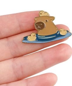 Alternative view of Capybara 'Duck Swim' Enamel Pin