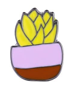 Potted Succulent 'Yellow Sedum' Enamel Pin