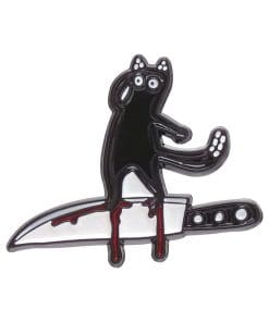 Black Cat 'Bloody Knife' Enamel Pin