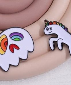 Alternative view of Rainbow Playful Horse Enamel Pin