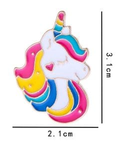 Alternative view of Unicorn 'Cheek Heart' Enamel Pin
