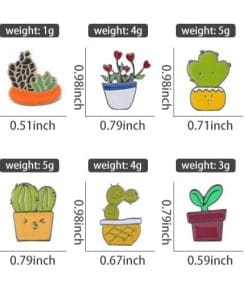 Alternative view of Potted Cactus 'Prickly Pear' Enamel Pin