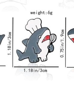 Chubby Chef Shark Enamel Pin - Image 3