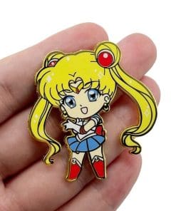 Alternative view of Sailor Moon 'Big Head Tsukino' Enamel Pin