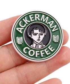 Alternative view of Ackerman 'Attack on Titan Coffee' Enamel Pin