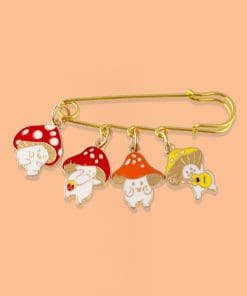 Alternative view of Mushroom 'Amanita Charms' Enamel Pin