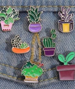 Alternative view of Potted Plant 'Seeded Plant' Enamel Pin