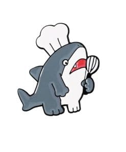 Chubby Chef Shark Enamel Pin