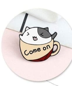 Alternative view of Mini Teacup 'Come On Cat' Enamel Pin