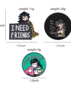 Demon Slayer 'Giyu | I Need A Friend' Enamel Pin - Image 4