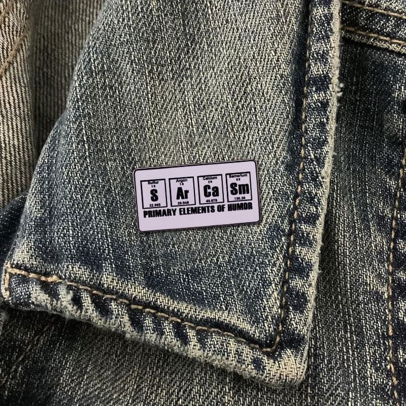 Sarcasm 'Primary Elements of Humor' Enamel Pin - Image 2
