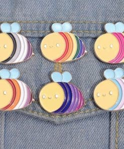 Alternative view of Bee Pride 'Proud LGBT Rainbow' Enamel Pin