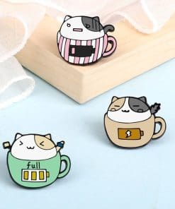 Alternative view of Mini Teacup 'Full Bat Cat' Enamel Pin
