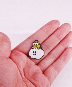 Alternative view of Super Mario 'Lakitu A Turtle Riding A Cloud' Enamel Pin