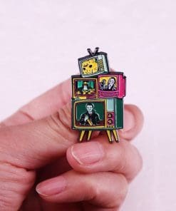 Alternative view of Horror Killer 'Creepy Television' Enamel Pin
